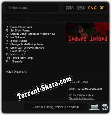 Трейнер для Endure Island [v1.0.9]