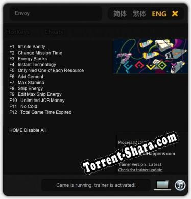 Envoy: Трейнер +12 [v1.1]