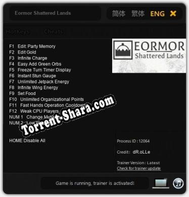 Eormor Shattered Lands: ТРЕЙНЕР И ЧИТЫ (V1.0.87)