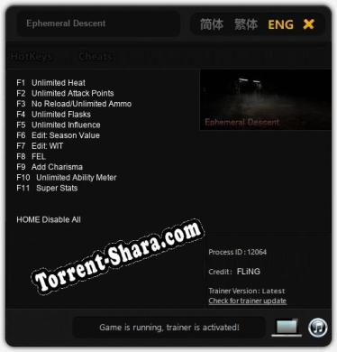 Ephemeral Descent: Трейнер +11 [v1.9]
