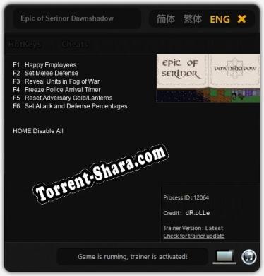 Epic of Serinor Dawnshadow: Трейнер +6 [v1.6]