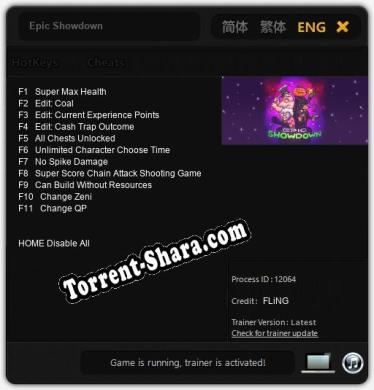 Трейнер для Epic Showdown [v1.0.4]