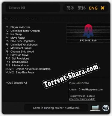 Episode 666: Читы, Трейнер +14 [CheatHappens.com]