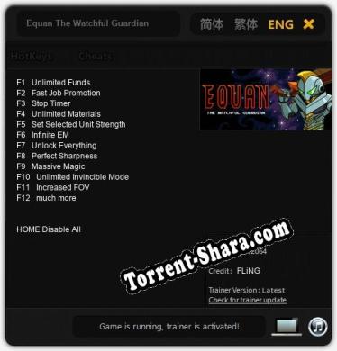 Equan The Watchful Guardian: ТРЕЙНЕР И ЧИТЫ (V1.0.97)