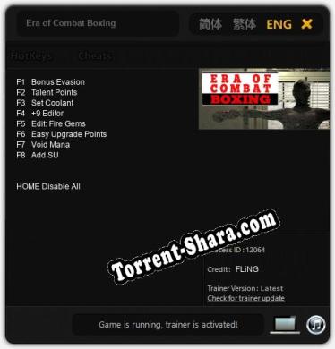 Era of Combat Boxing: Трейнер +8 [v1.3]