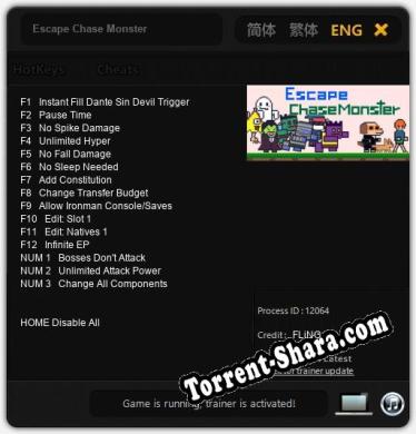 Escape Chase Monster: ТРЕЙНЕР И ЧИТЫ (V1.0.76)