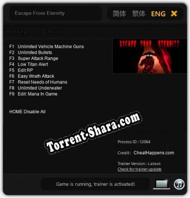 Escape From Eternity: Трейнер +9 [v1.5]