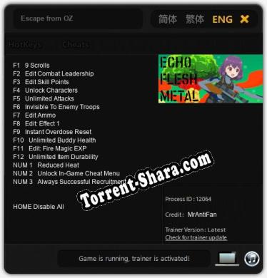 Escape from OZ: Трейнер +15 [v1.2]