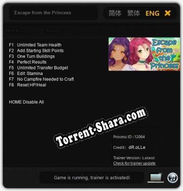 Трейнер для Escape from the Princess [v1.0.6]