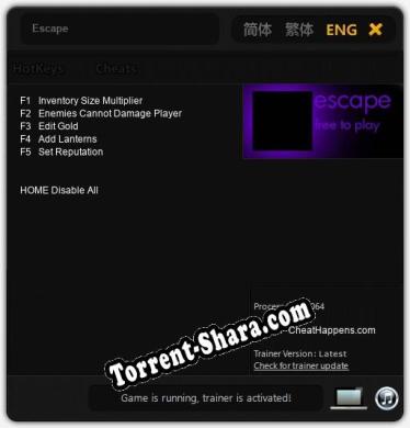 Escape: Трейнер +5 [v1.8]