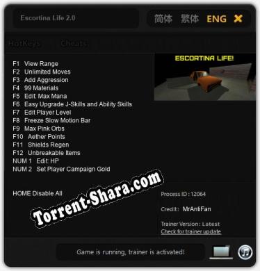 Escortina Life 2.0: Трейнер +14 [v1.2]