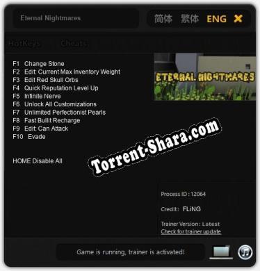 Eternal Nightmares: ТРЕЙНЕР И ЧИТЫ (V1.0.66)