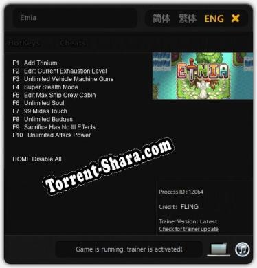 Etnia: Трейнер +10 [v1.4]