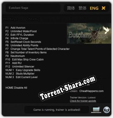 Eutolant Saga: ТРЕЙНЕР И ЧИТЫ (V1.0.66)