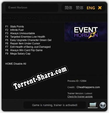 Event Horizon: Читы, Трейнер +9 [CheatHappens.com]