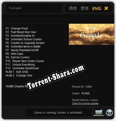 Evergate: Трейнер +14 [v1.1]