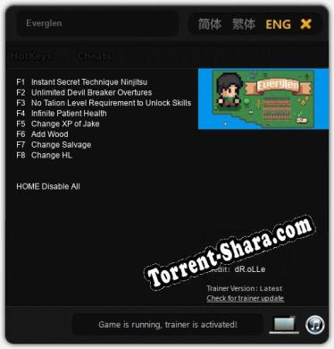 Трейнер для Everglen [v1.0.7]
