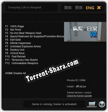 Everyday Life in Hospital: Трейнер +12 [v1.3]