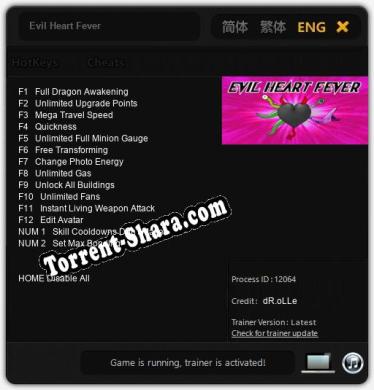 Evil Heart Fever: ТРЕЙНЕР И ЧИТЫ (V1.0.98)