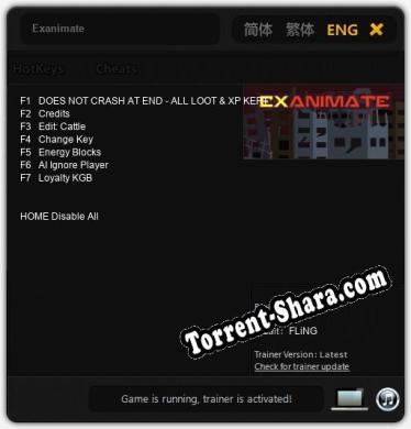 Трейнер для Exanimate [v1.0.8]