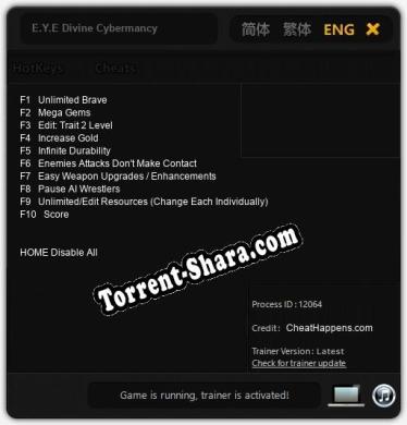 Трейнер для E.Y.E Divine Cybermancy [v1.0.2]