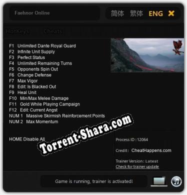 Faehnor Online: Трейнер +14 [v1.5]