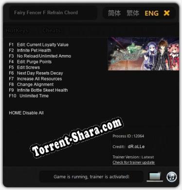 Fairy Fencer F Refrain Chord: Трейнер +10 [v1.9]
