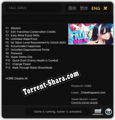 FALL GIRLS: ТРЕЙНЕР И ЧИТЫ (V1.0.81)