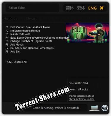 Трейнер для Fallen Echo [v1.0.2]