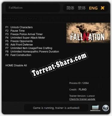 FallNation: ТРЕЙНЕР И ЧИТЫ (V1.0.39)