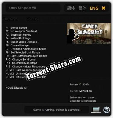 Fancy Slingshot VR: Трейнер +15 [v1.3]