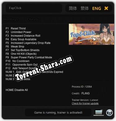 Трейнер для FapClick [v1.0.6]