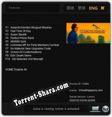 Fartcore: Читы, Трейнер +10 [CheatHappens.com]
