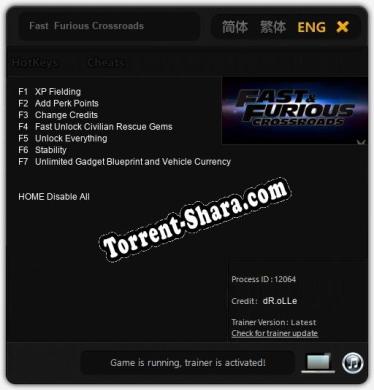 Fast  Furious Crossroads: Трейнер +7 [v1.8]