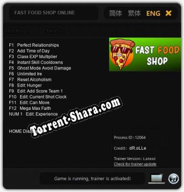 FAST FOOD SHOP ONLINE: ТРЕЙНЕР И ЧИТЫ (V1.0.8)
