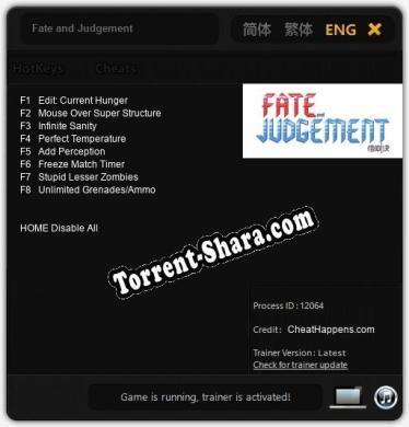 Трейнер для Fate and Judgement [v1.0.4]