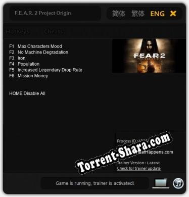 F.E.A.R. 2 Project Origin: Читы, Трейнер +6 [CheatHappens.com]