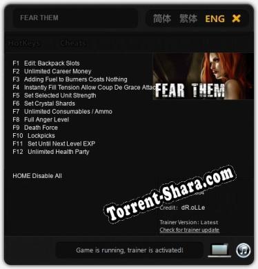 FEAR THEM: ТРЕЙНЕР И ЧИТЫ (V1.0.5)