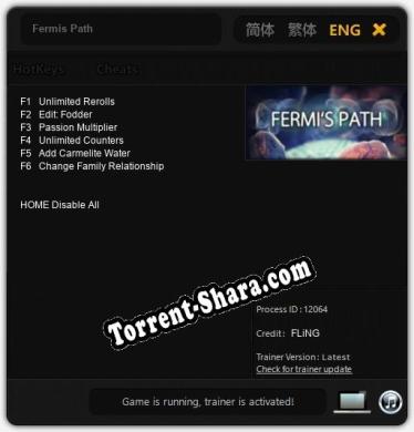 Fermis Path: Трейнер +6 [v1.3]