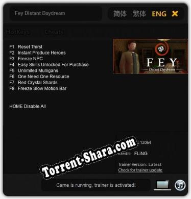 Fey Distant Daydream: ТРЕЙНЕР И ЧИТЫ (V1.0.65)