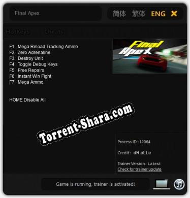 Final Apex: ТРЕЙНЕР И ЧИТЫ (V1.0.58)