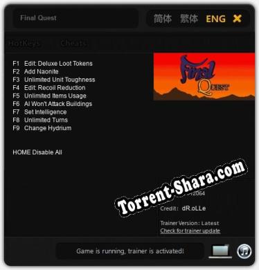 Final Quest: ТРЕЙНЕР И ЧИТЫ (V1.0.17)