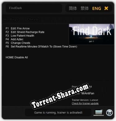 FindDark: Читы, Трейнер +6 [MrAntiFan]
