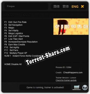 Finque: ТРЕЙНЕР И ЧИТЫ (V1.0.89)
