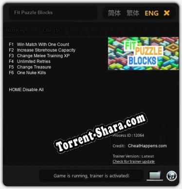 Трейнер для Fit Puzzle Blocks [v1.0.5]