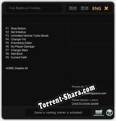 Five Nights at Freddys: Трейнер +9 [v1.2]