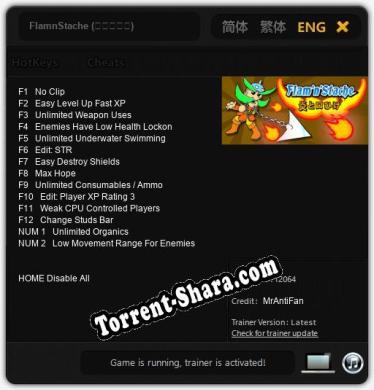 FlamnStache (炎と口ひげ): Трейнер +14 [v1.8]