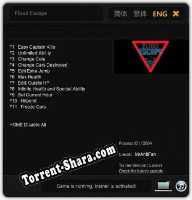 Трейнер для Flood Escape [v1.0.1]