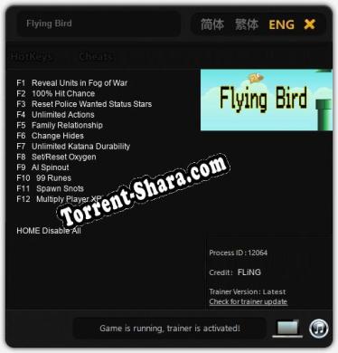 Flying Bird: ТРЕЙНЕР И ЧИТЫ (V1.0.72)