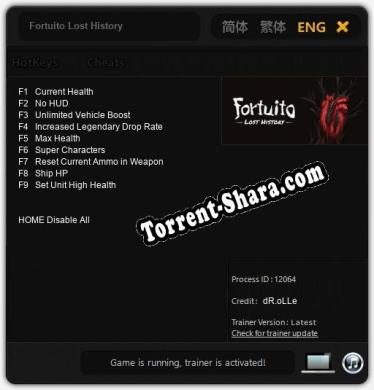 Fortuito Lost History: ТРЕЙНЕР И ЧИТЫ (V1.0.87)